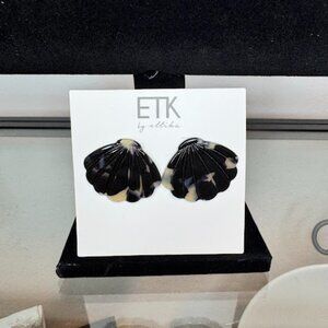 NWT Ettika Black Tortoise Shell Earrings